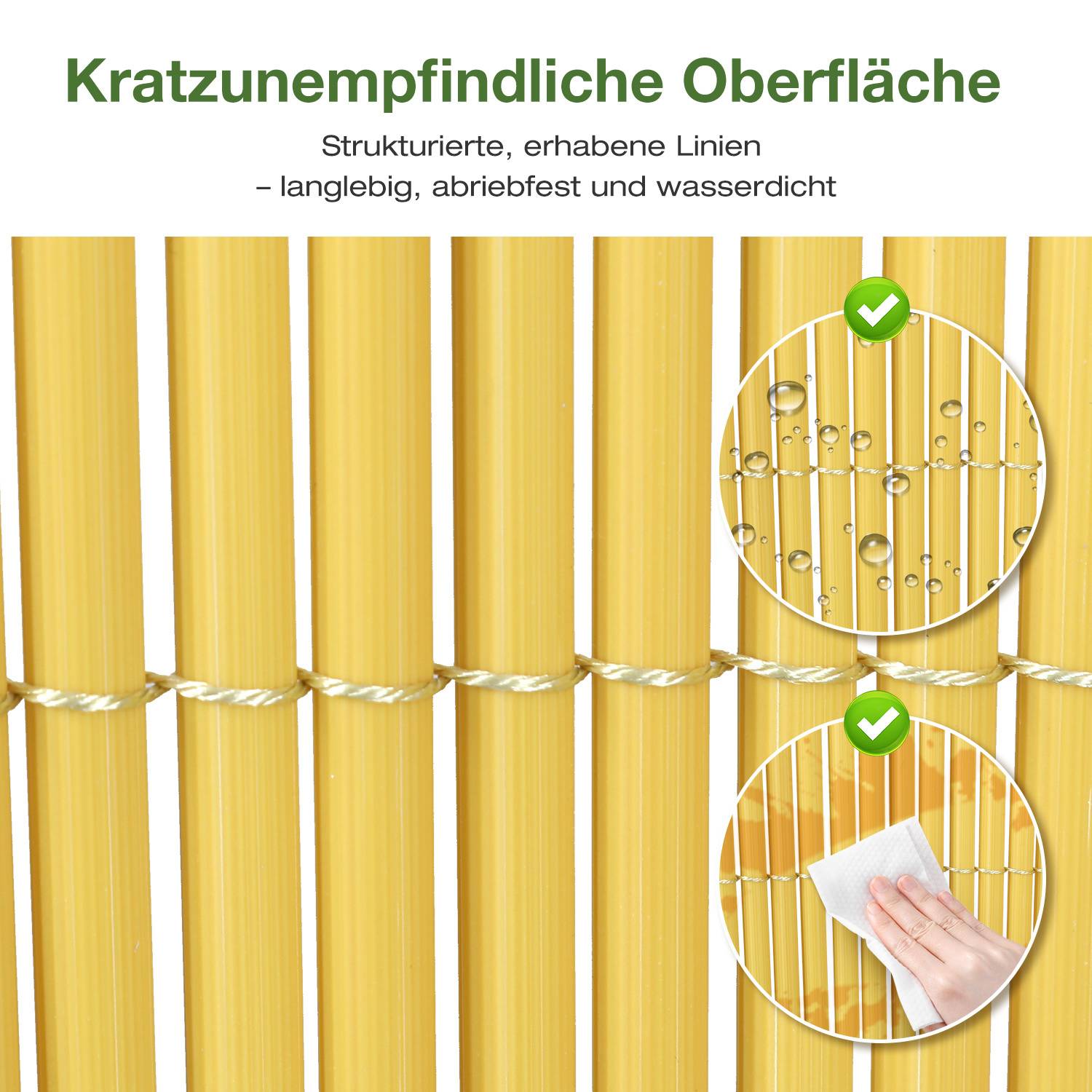 90x500cm PVC Sichtschutzmatte Bambus Sichtschutz Garten Sichtschutzzaun Balkon Zaun Windschutz Balkonverkleidung Bambus