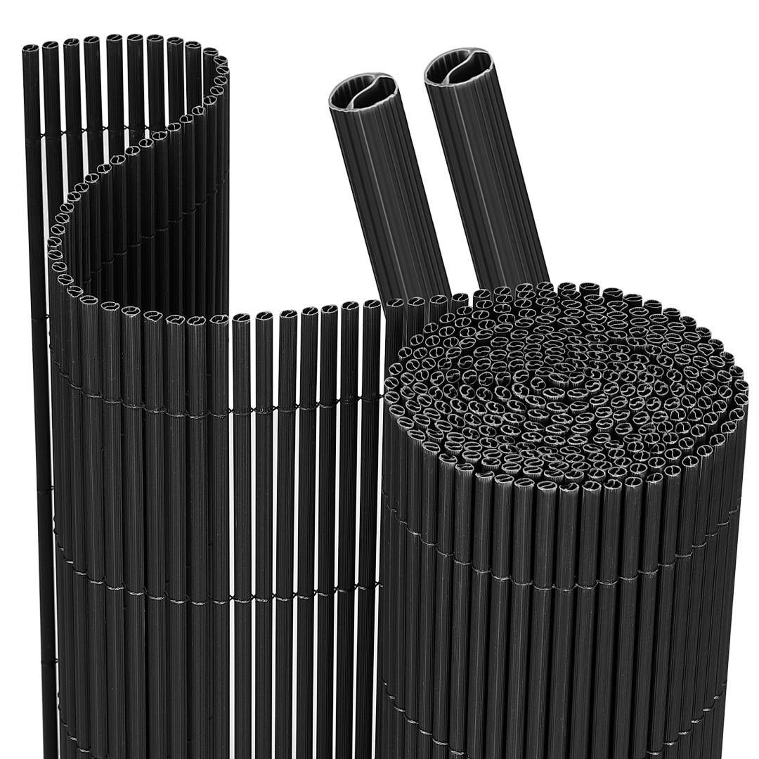 PVC Sichtschutzmatte 90x1000 cm, Anthrazit, UV-beständig, Wasserdicht