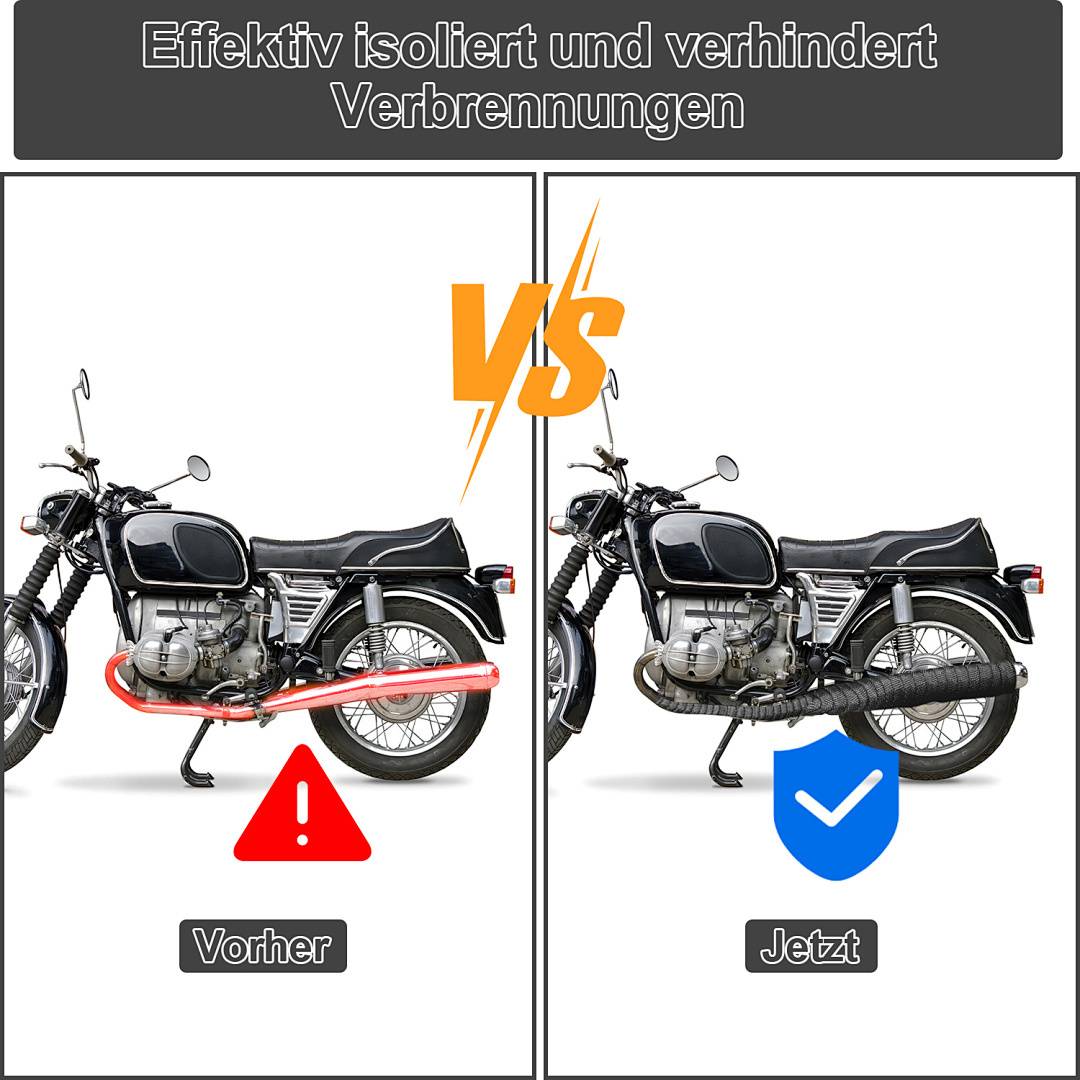 2*15M Titan Hitzeschutzband Auspuff Band Bis 1400°C Hitzeschutz Heat Wrap Krümmer Krümmer Band Krümmer Schwarz