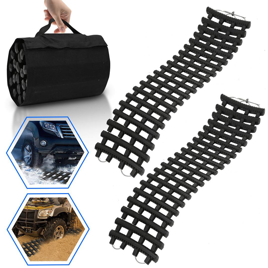 2 Stück Anfahrhilfe Traktionshilfe Traktionsmatte mit Tragetasche Auto LKW PKW Grippmatte Reifen Gripmatte Rad Winter