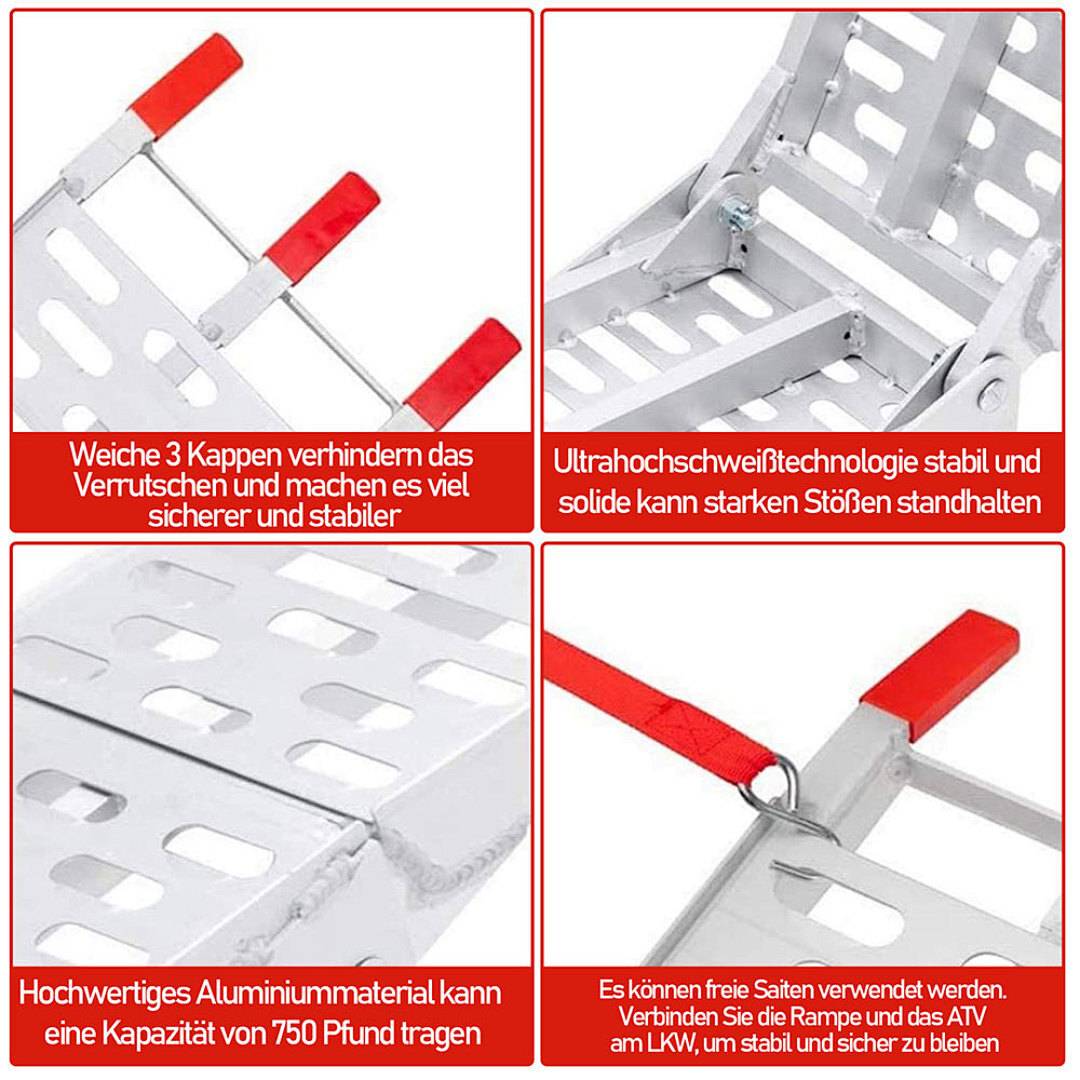 Auffahrrampe Auffahrschiene Klappbar Verladerampe Verladeschiene Anhängerrampe Rampe Auffahrrampen Motorradrampe Laderampe
