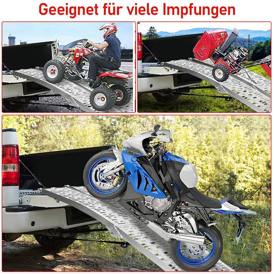 Auffahrrampe Auffahrschiene Klappbar Verladerampe Verladeschiene Anhängerrampe Rampe Auffahrrampen Motorradrampe Laderampe