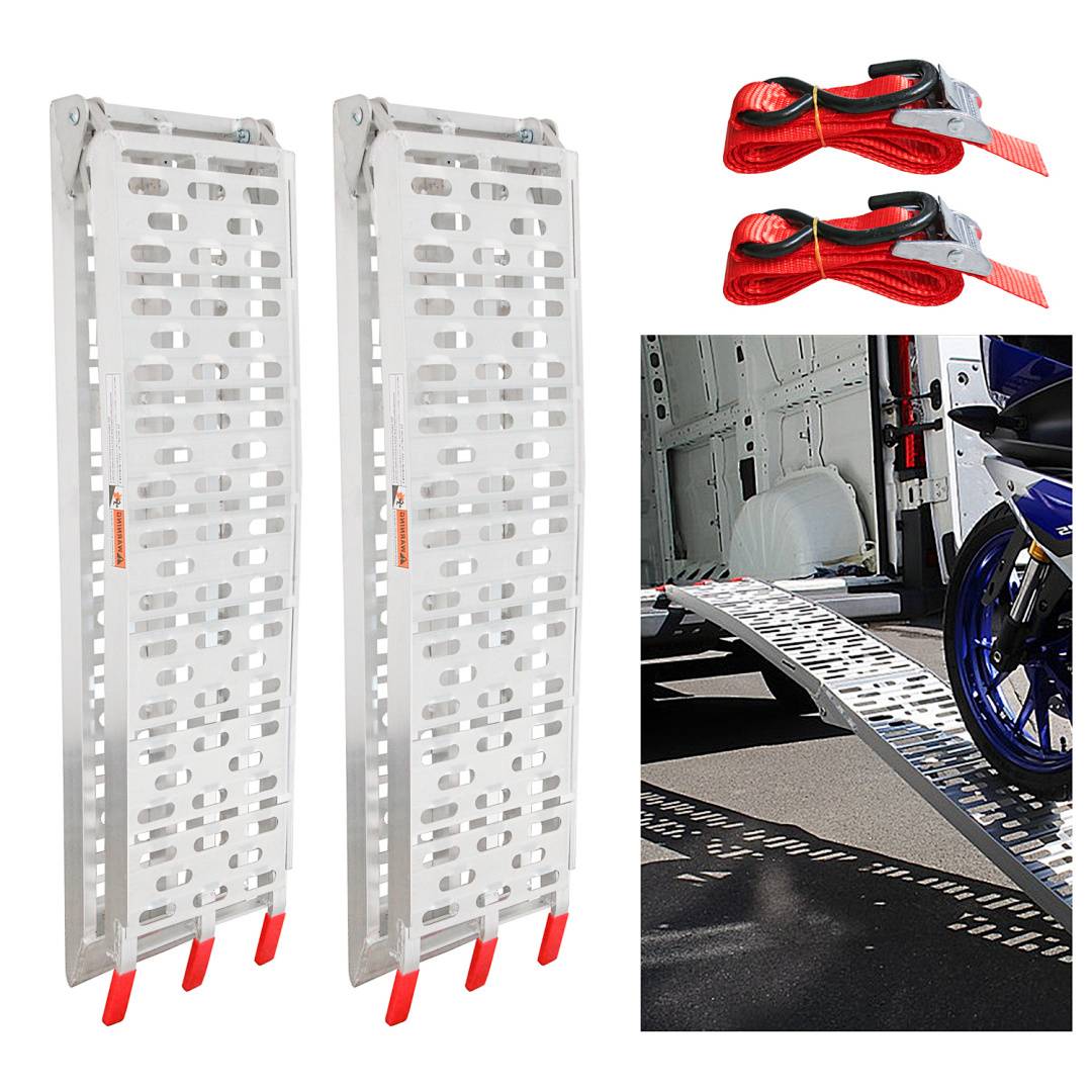 2x Auffahrrampe Auffahrschiene Klappbar Verladerampe Verladeschiene Anhängerrampe Rampe Auffahrrampen Motorradrampe Laderampe