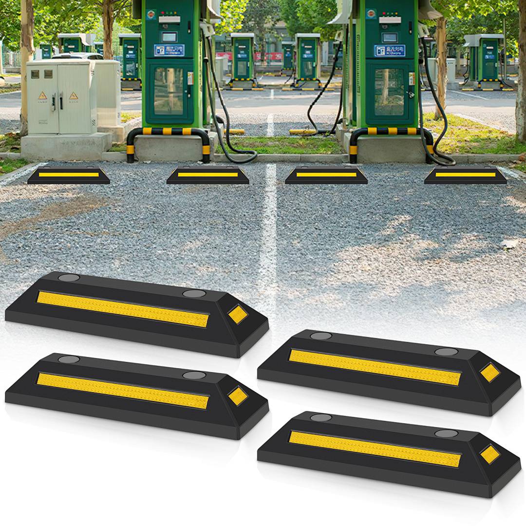 4X Radstopper Parkplatzbegrenzung Garagenstopper Garage Parkhilfe Parkstopper Reifenstopper