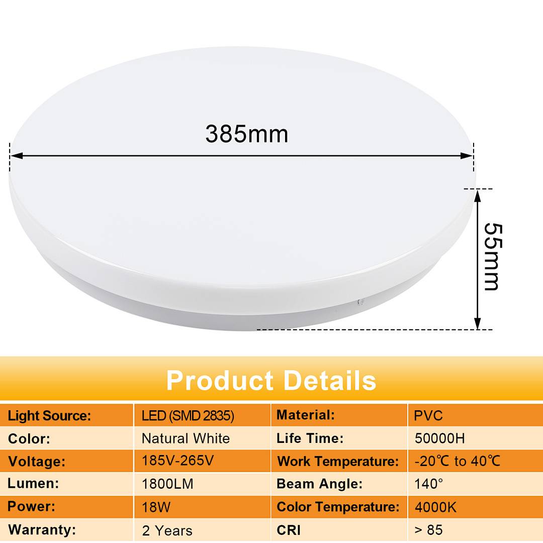 18W LED Deckenleuchte mit Bewegungsmelder Neutralweiß Bewegungsmelder Fernbedienung Beleuchtung Strahler Badleuchte