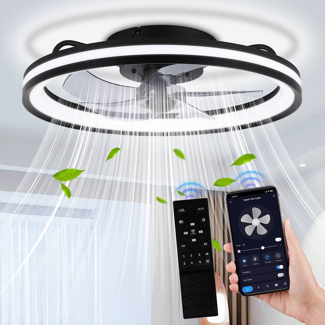 Deckenventilator LED Deckenlampe Ventilator mit Beleuchtung Fernbedienung Schlafzimmer Lüfter mit Fernbedienung Dimmbar