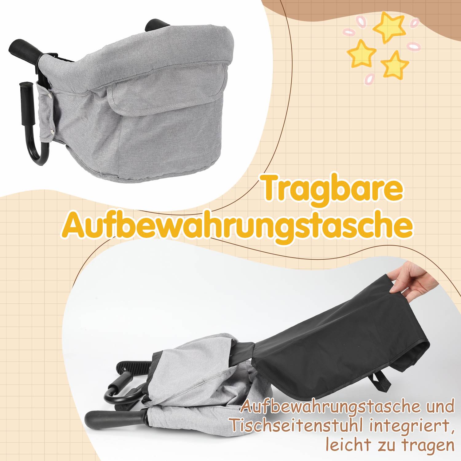 Tischsitz Faltbarer Sitzerhöhung Babysitz Hochstuhl Tisch Kinderhochstuhl Kindersitz Sitz Stuhlsitz