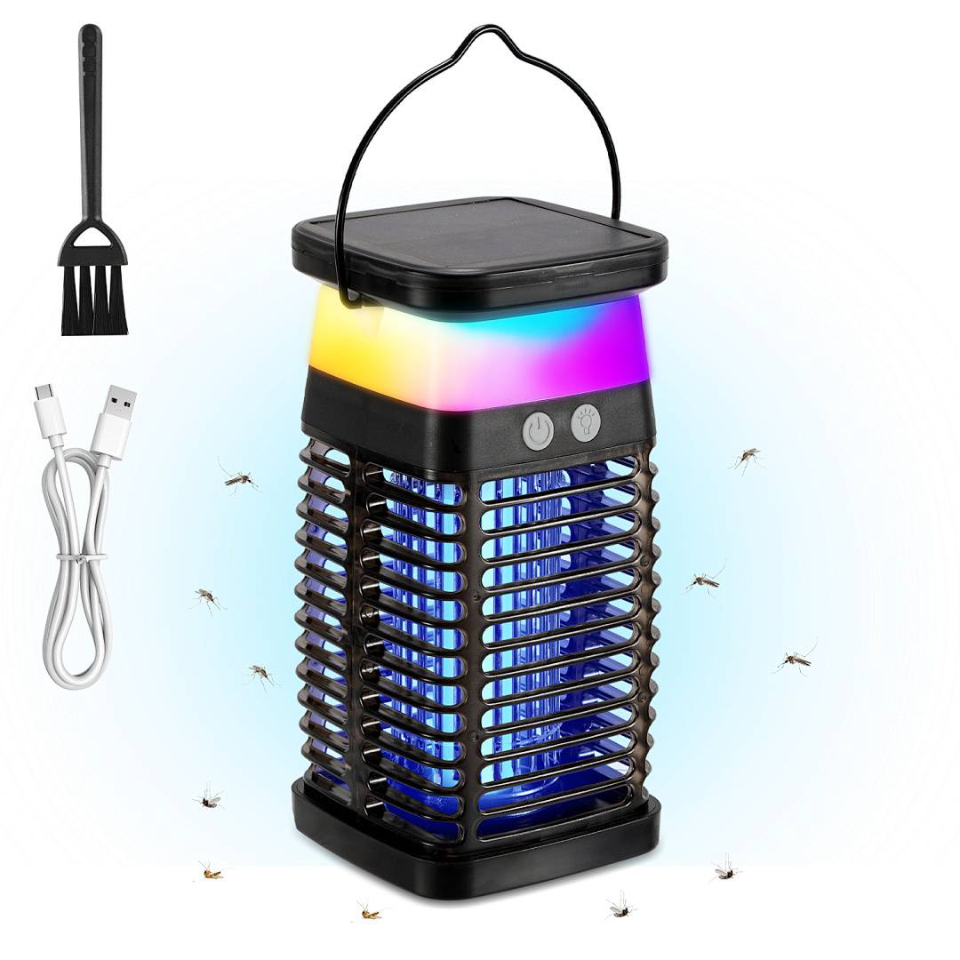 Solar Insektenvernichter UV LED Elektrich Insektenfalle Mückenlampe Licht Mückenfalle Fliegenfalle Lampe