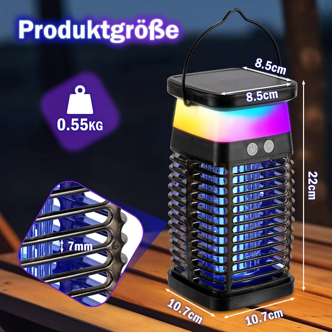 Solar Insektenvernichter UV LED Elektrich Insektenfalle Mückenlampe Licht Mückenfalle Fliegenfalle Lampe