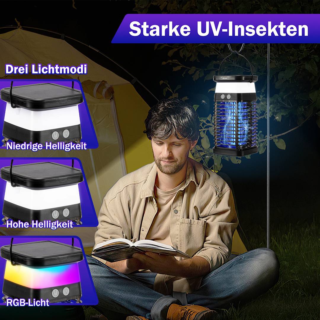 Solar Insektenvernichter UV LED Elektrich Insektenfalle Mückenlampe Licht Mückenfalle Fliegenfalle Lampe