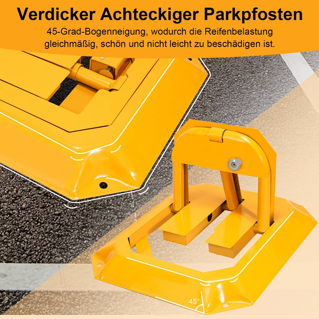 Parkplatzsperre Absperrpfosten Klappbar klappbares Abschließbar Parkplatzbügel Parkplatz Absperrkette Parksicherung Absperrung umlegbar