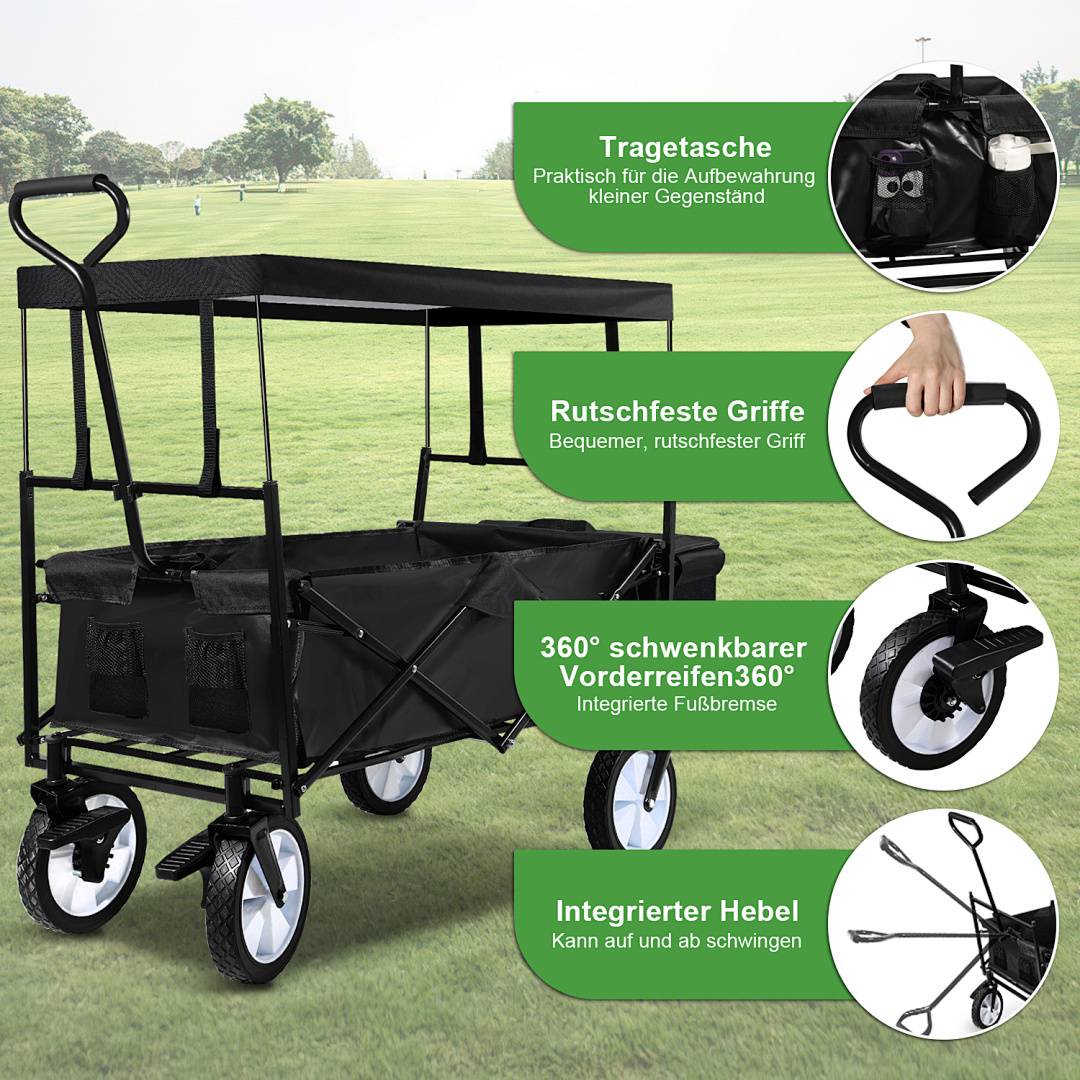 Bollerwagen Handwagen Transportwagen Faltbar Strandwagen Gartenwagen Gerätewagen Offroad Transportkarre Schubkarre