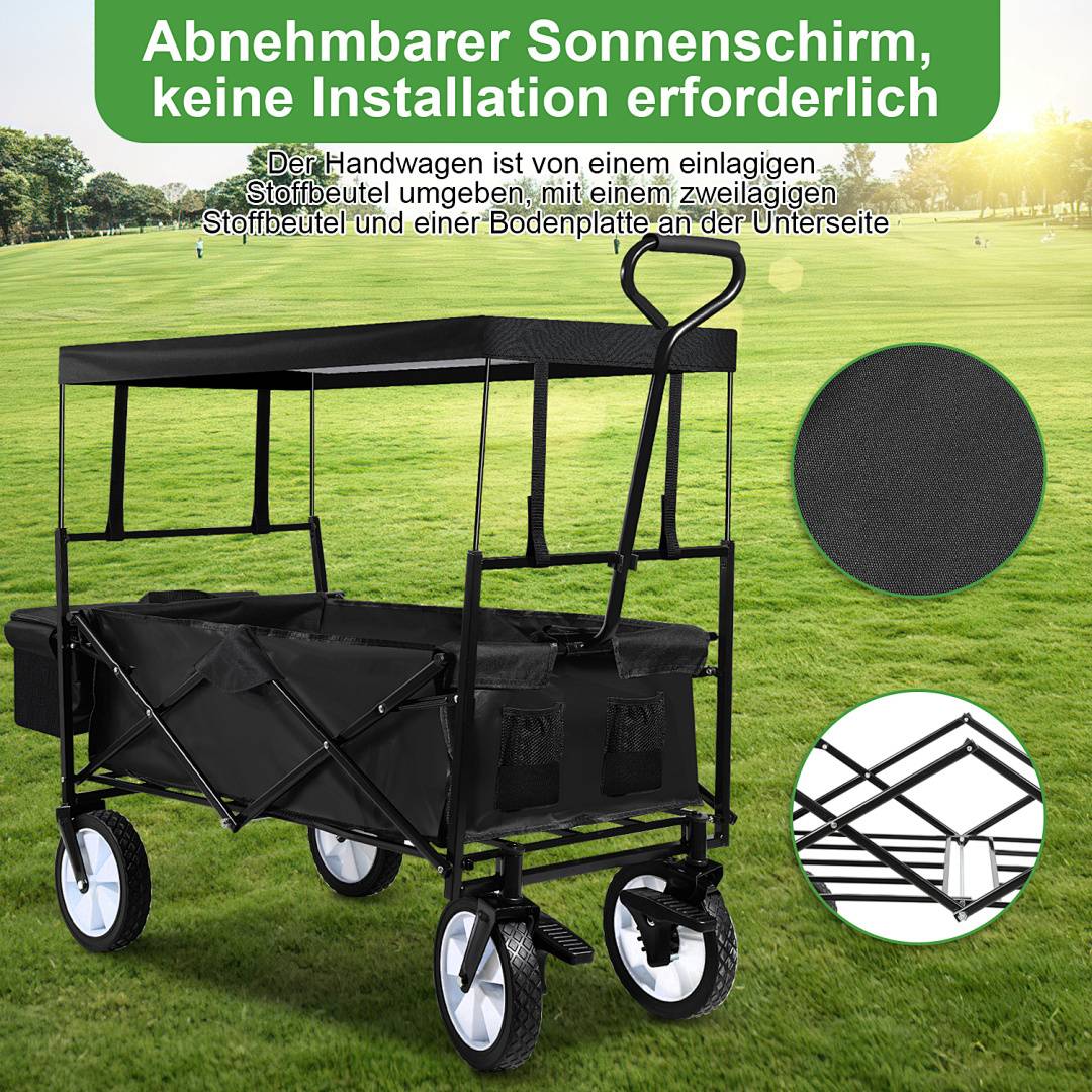 Bollerwagen Handwagen Transportwagen Faltbar Strandwagen Gartenwagen Gerätewagen Offroad Transportkarre Schubkarre
