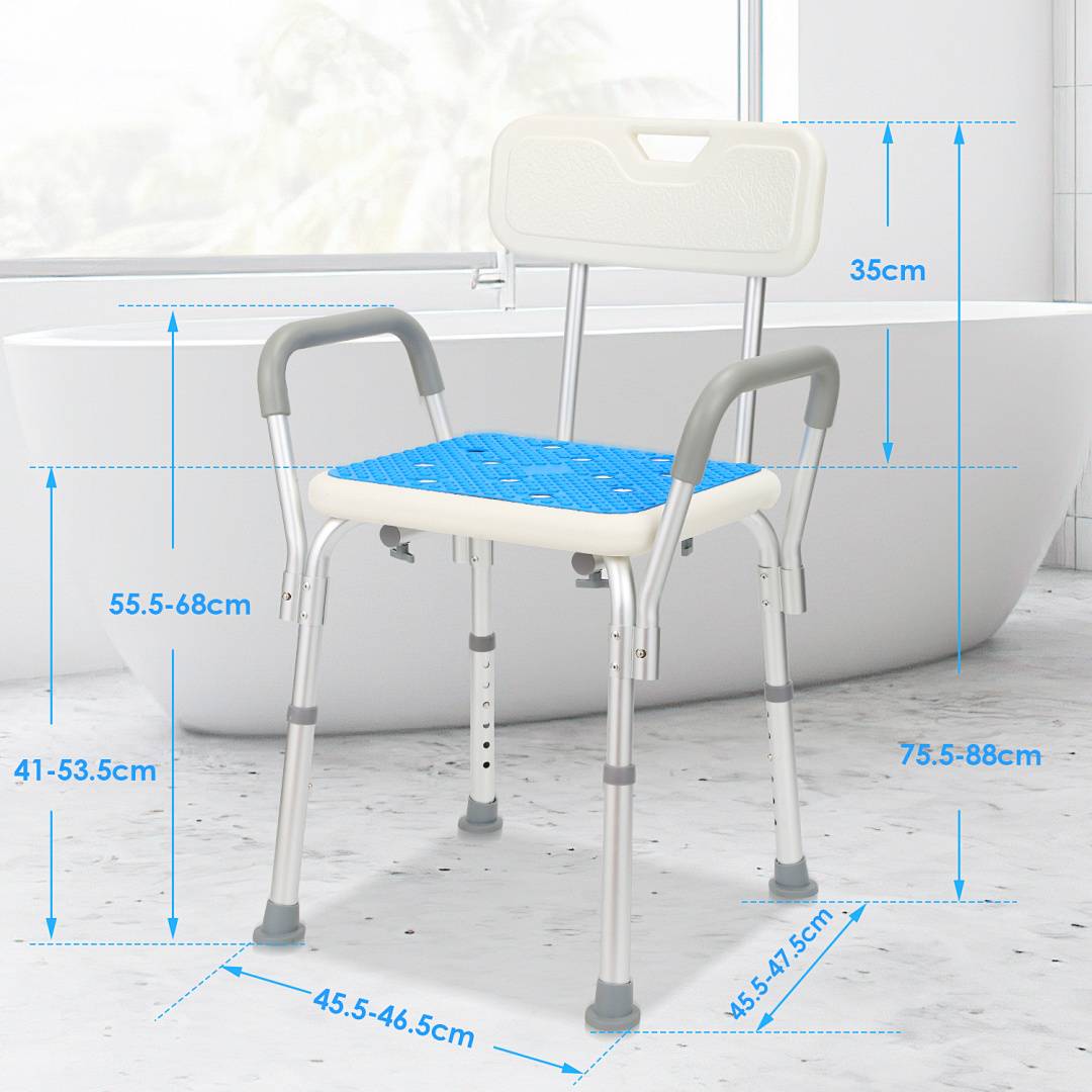 Badhocker Duschhocker Höhenverstellbarer mit matte Badestuhl Verstellbar Badehilfe Duschstuhl Quadrat Duschsitz