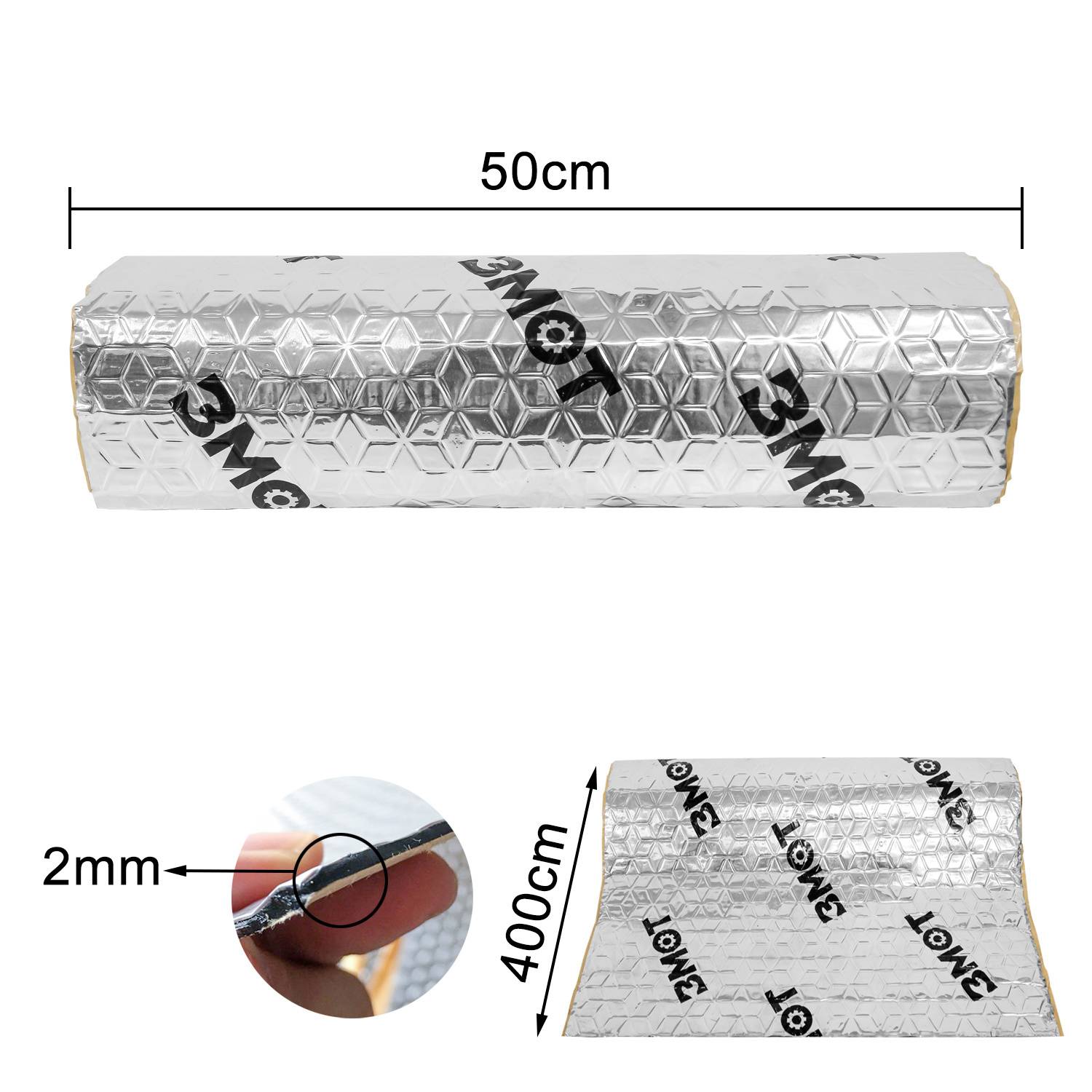 Dämmmatte Alubutyl Anti-Dröhn 2qm Dämmung Anti Dröhn Matte Selbstklebend Bitumen-Ersatz Dämmschaummatte Profi