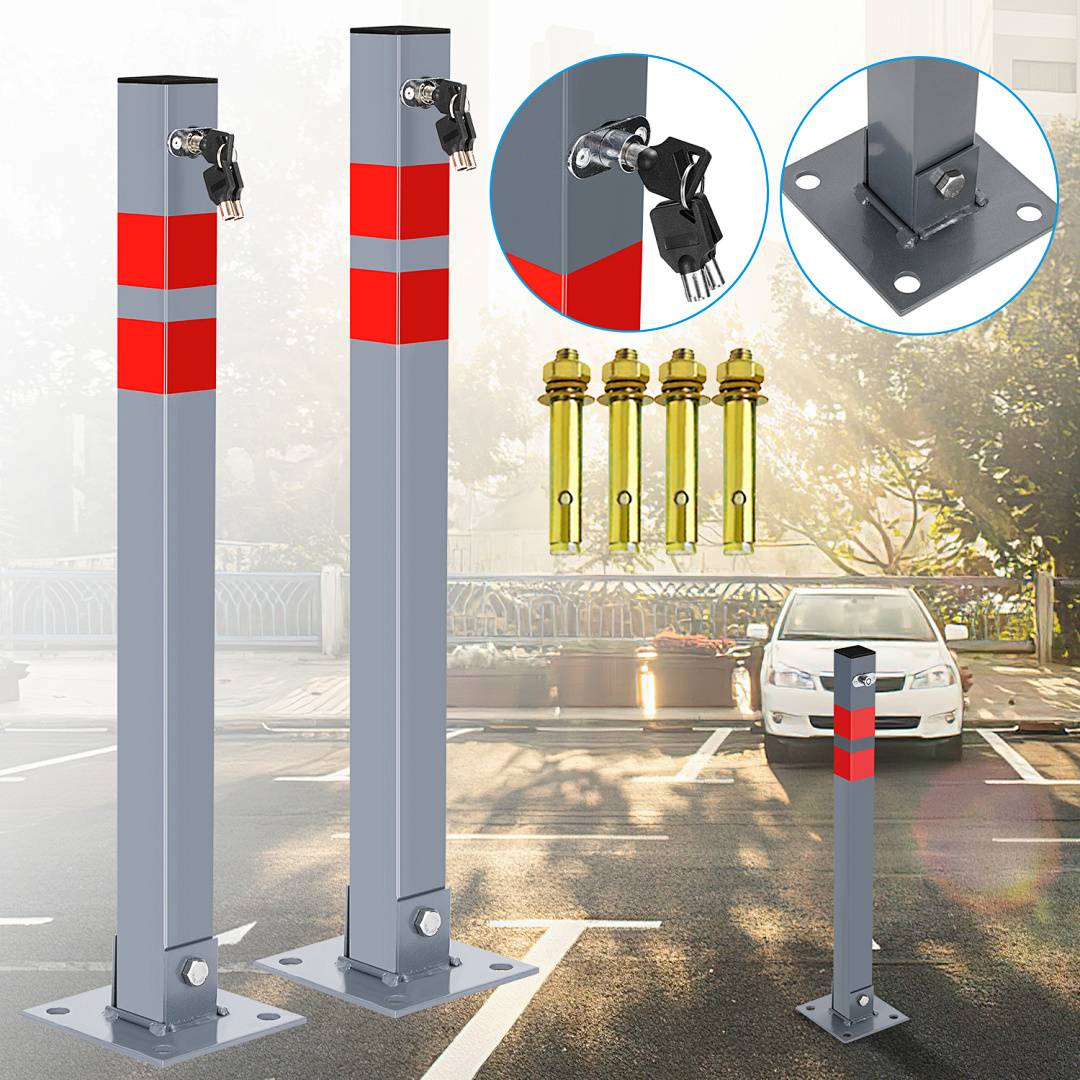 Parkplatzsperre Absperrpfosten Klappbar 2x Abschließbar Parkplatzbügel Parkplatz Absperrkette Parksicherung Absperrung umlegbar