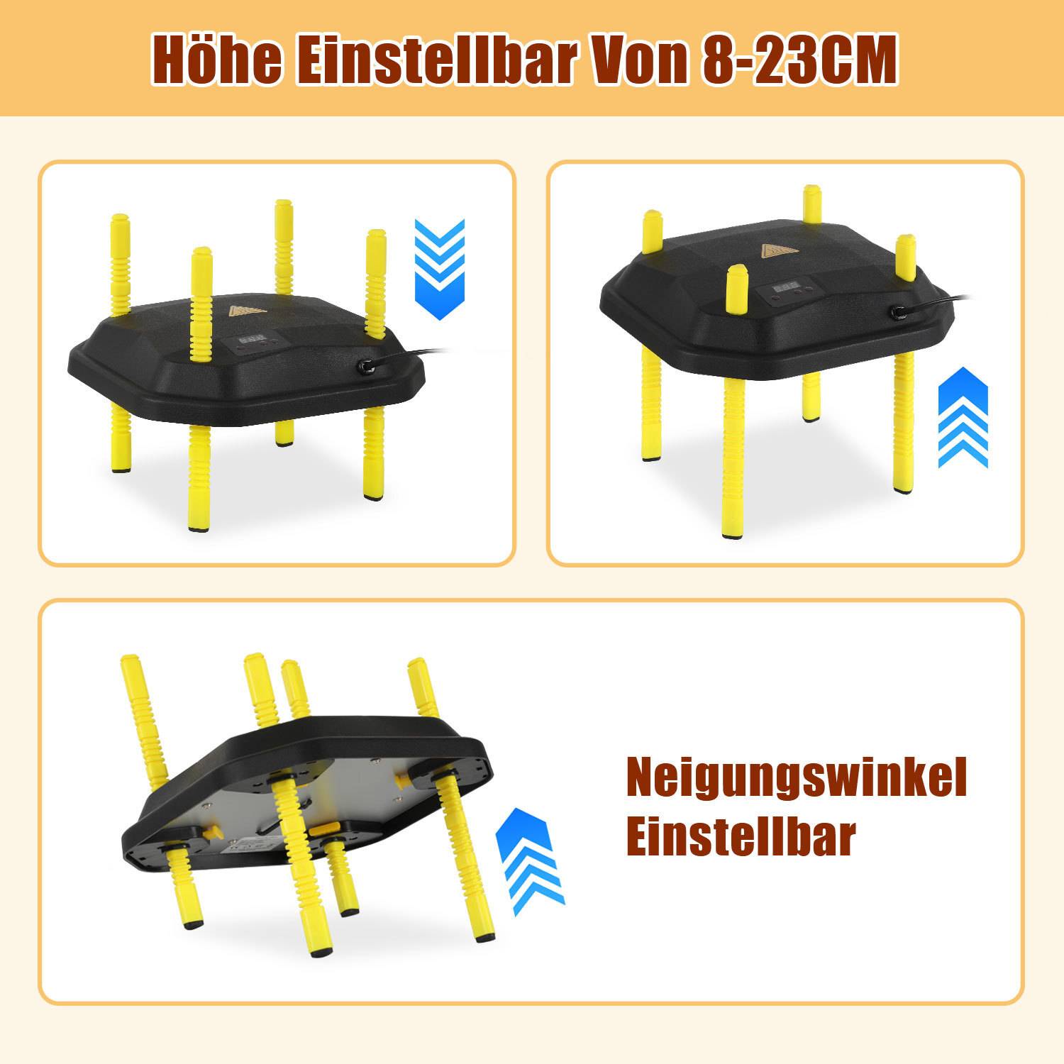 Küken-Wärmeplatte 40x40cm 42W mit Temperaturregler - Schwarz/Gelb für Hühner & Geflügel