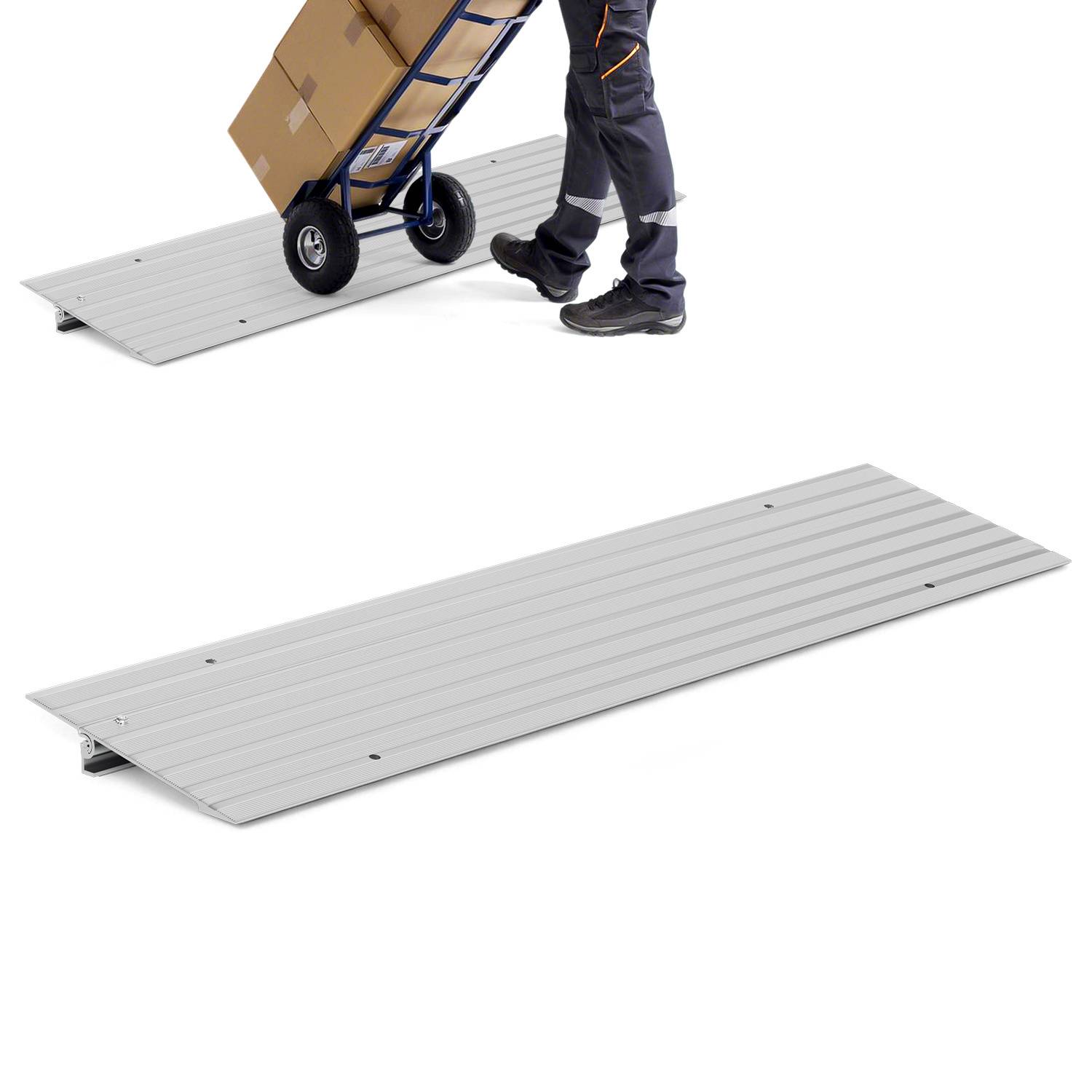 Türschwellenrampe, Rollstuhlrampe Aluminium mit verstellbarem Rampendesign & 360 kg Tragkraft, Bordsteinrampe rutschfest für Rollstuhl, Kinderwagen