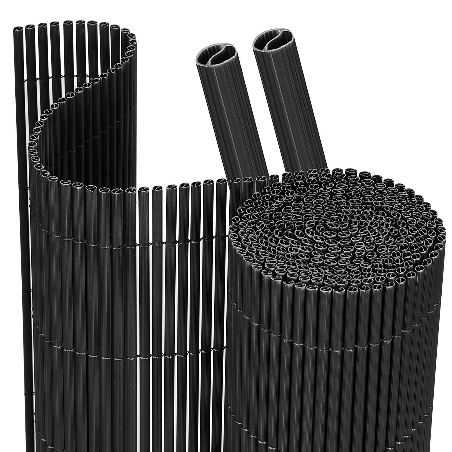 160x500cm PVC Sichtschutzmatte Bambus Sichtschutz Garten Sichtschutzzaun Balkon Zaun Windschutz Balkonverkleidung Grau