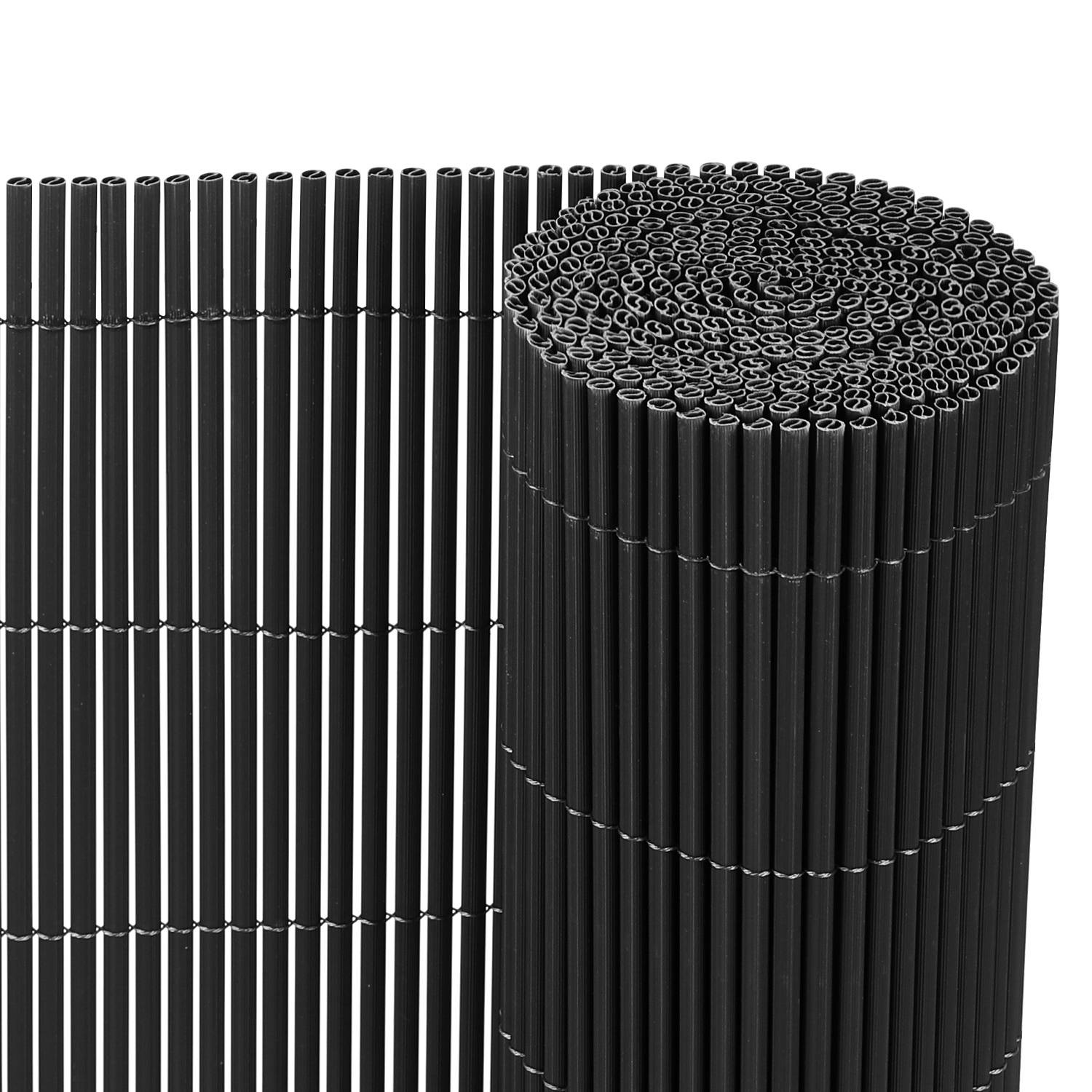 100x400cm PVC Sichtschutzmatte Bambus Sichtschutz Garten Sichtschutzzaun Balkon Zaun Windschutz Balkonverkleidung Grau