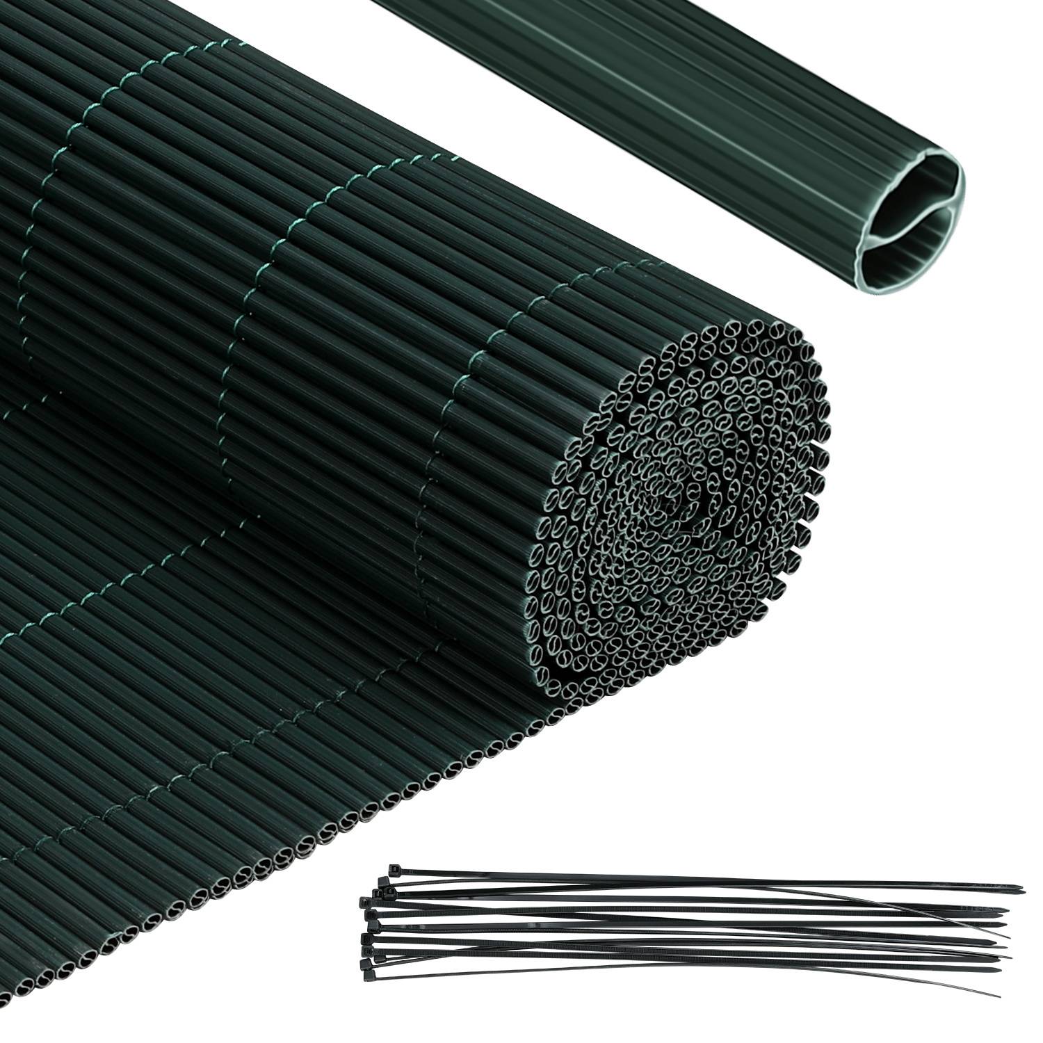 80x900cm PVC Sichtschutzmatte Bambus Sichtschutz Garten Sichtschutzzaun Balkon Zaun Windschutz Balkonverkleidung Grün