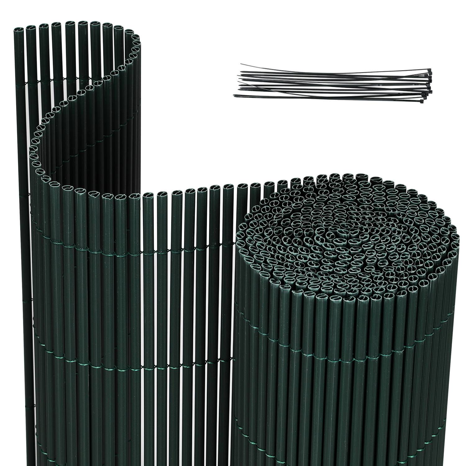 160x400cm PVC Sichtschutzmatte Bambus Sichtschutz Garten Sichtschutzzaun Balkon Zaun Windschutz Balkonverkleidung Grün