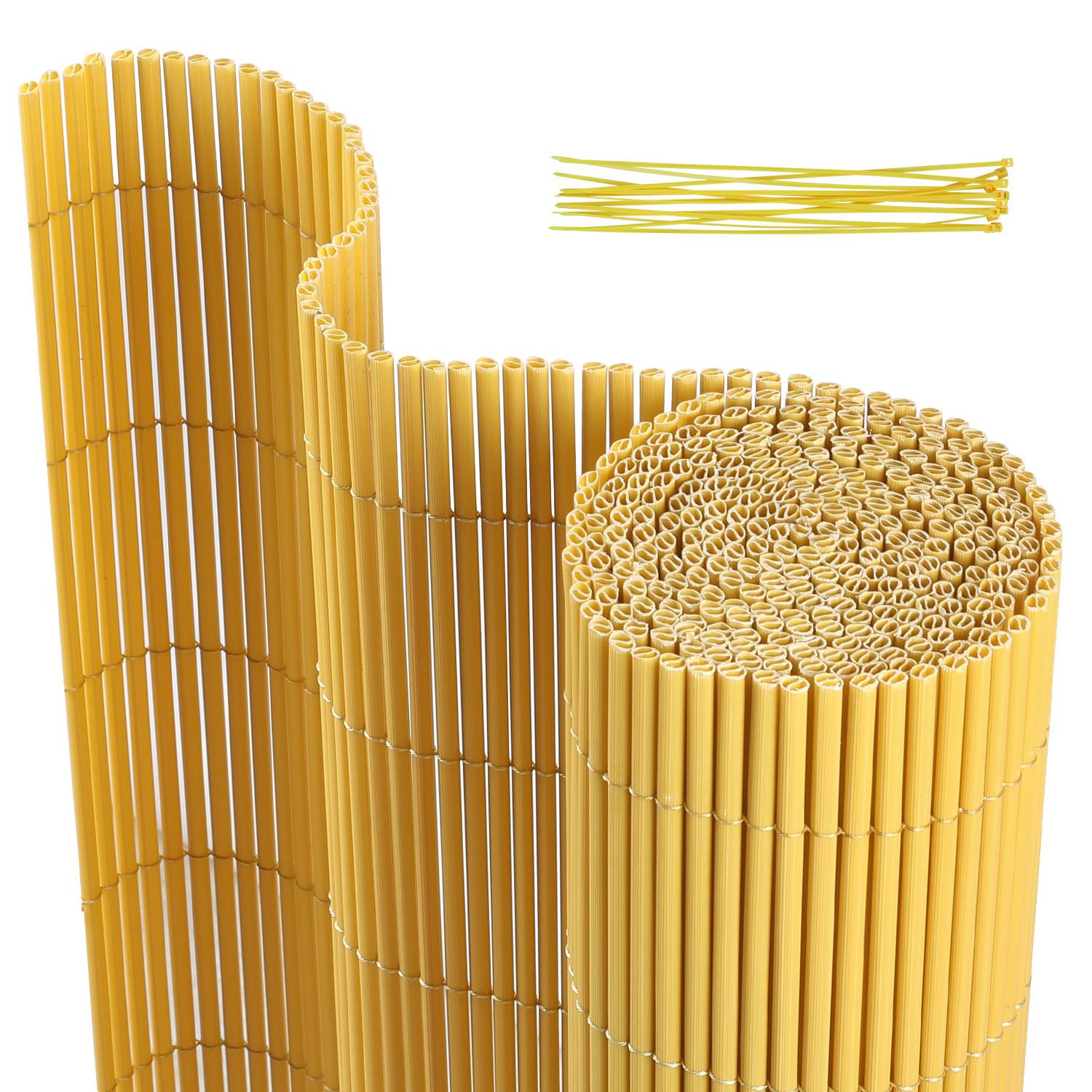 80x600cm PVC Sichtschutzmatte Bambus Sichtschutz Garten Sichtschutzzaun Balkon Zaun Windschutz Balkonverkleidung Bambus