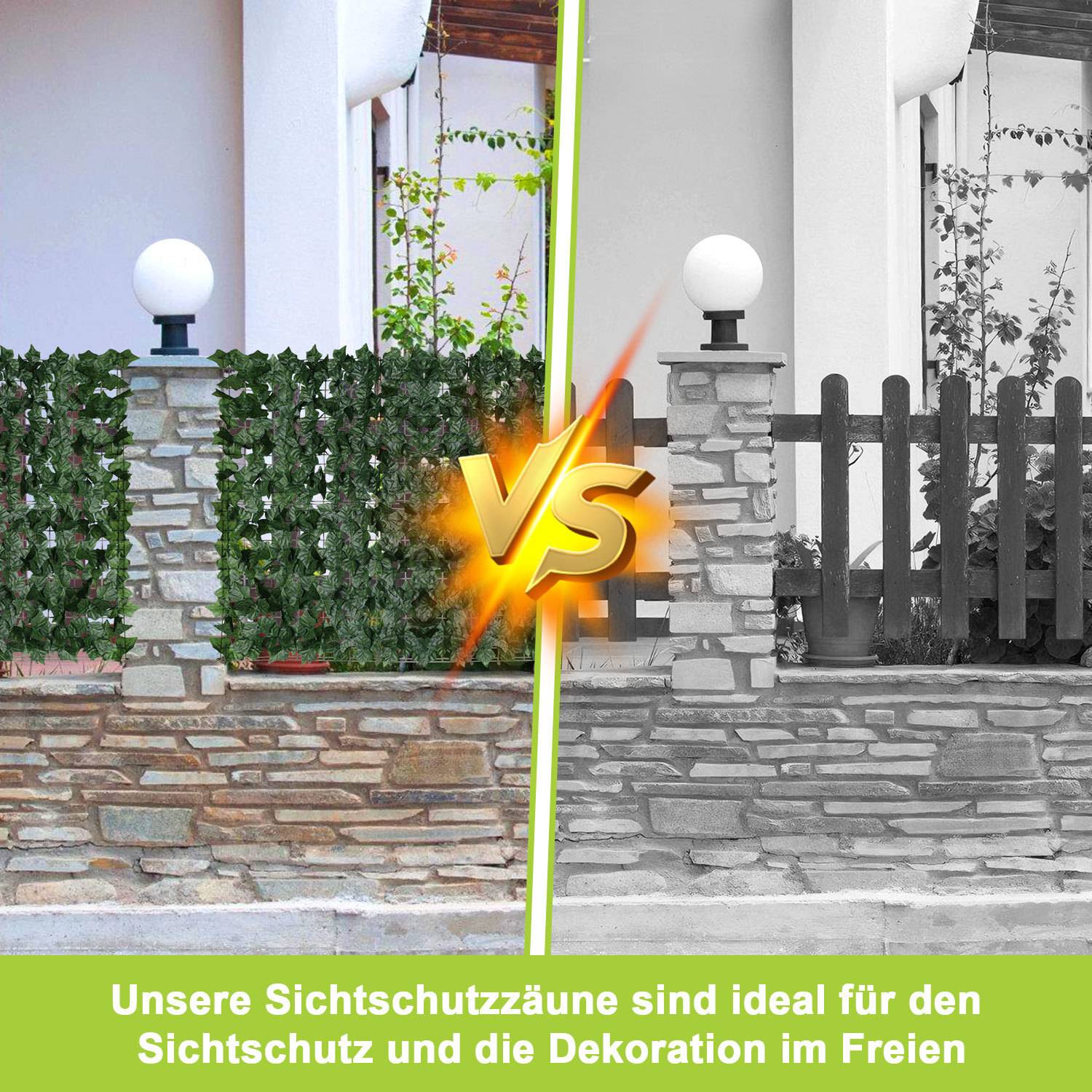 Künstliche Hecke Sichtschutzhecke Terrasse Wanddekoration Wanddekoration Dunkelgrün 300 x 100 cm