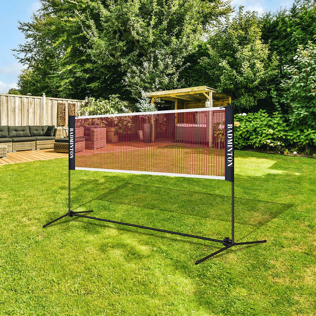 3,1m Tragbares Badmintonnetz, höhenverstellbar 85-155cm, Polypropylen Netz & Verzinktes Gestell, mit Transporttasche für Indoor & Outdoor