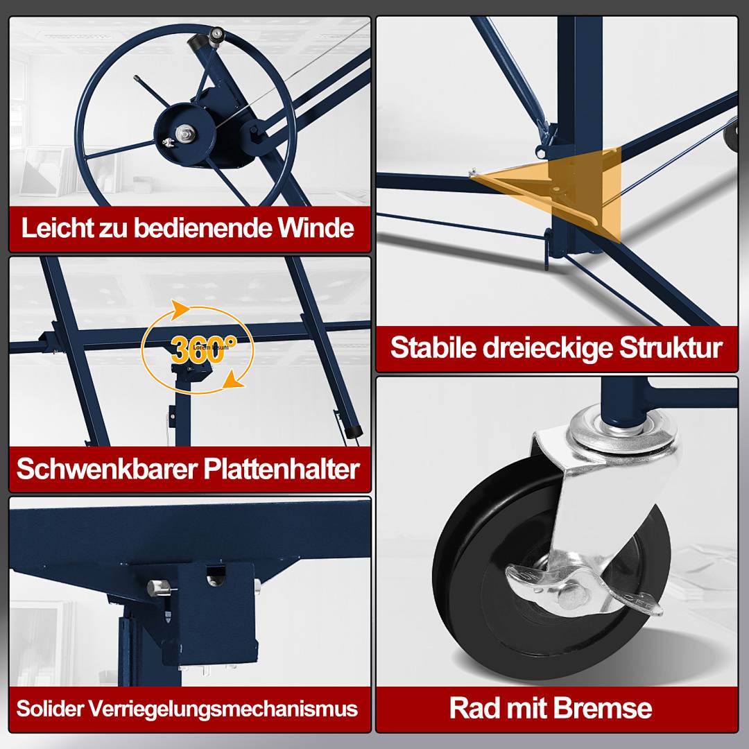 Plattenheber Montierhilfe XXL klappbar Verschiedene Panel Rigipsplatte
