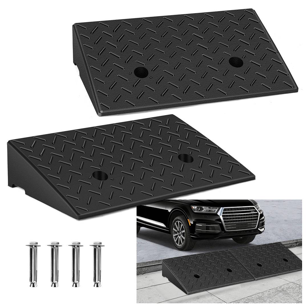 2x Auffahrrampe Bordsteinrampe 49*30*11cm Rampe Verladerampe Laderampe Set Paar Rollstuhlrampe