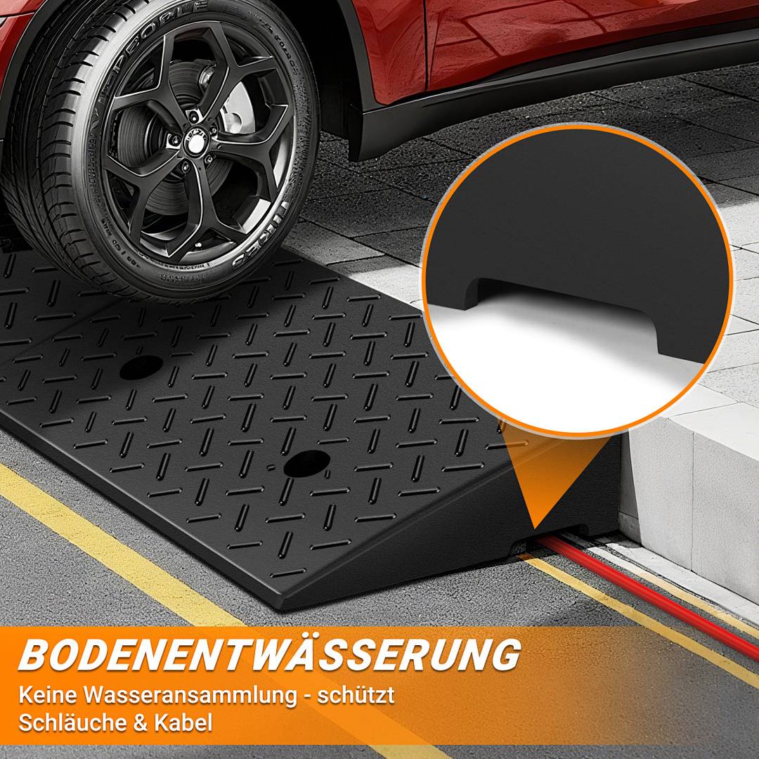 2x Auffahrrampe Bordsteinrampe 49*30*11cm Rampe Verladerampe Laderampe Set Paar Rollstuhlrampe