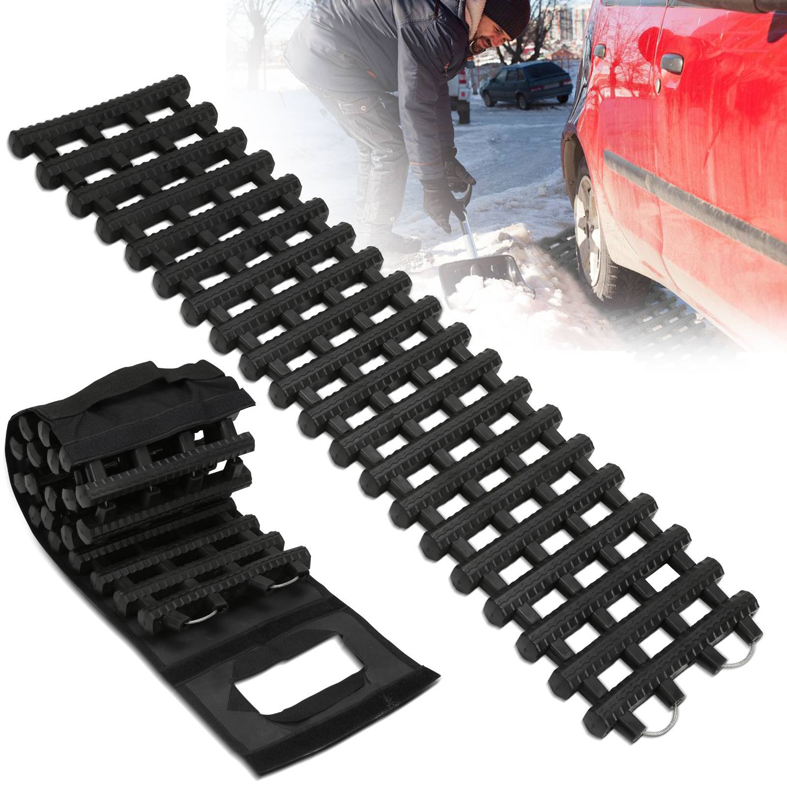 Anfahrhilfe Grippmatte Auto LKW PKW 2X Traktionsmatte Traktionshilfe Gripmatte Rad Winter Reifen Antirutschmatte