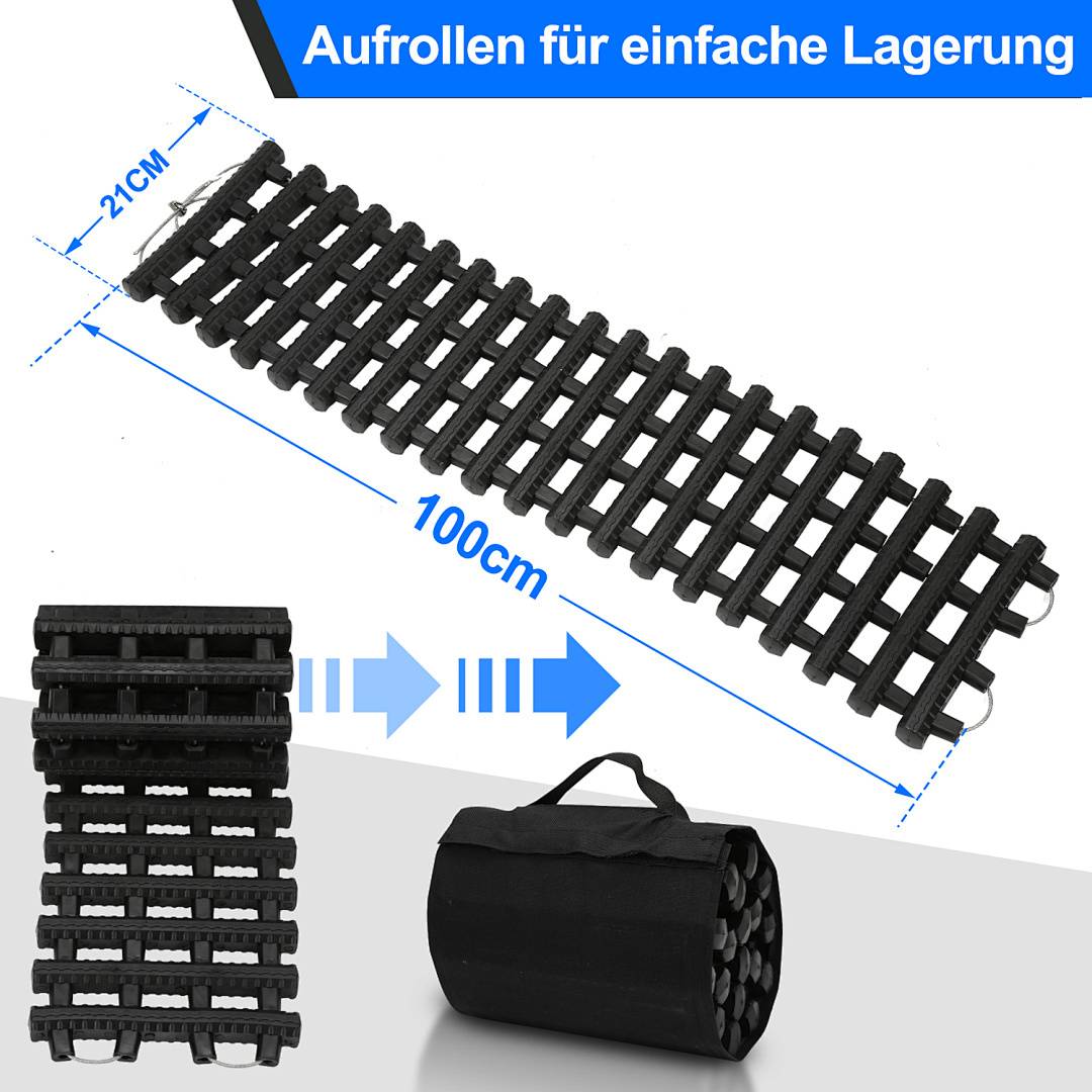 2 Stück Anfahrhilfe Traktionshilfe Traktionsmatte mit Tragetasche Auto LKW PKW Grippmatte Reifen Gripmatte Rad Winter