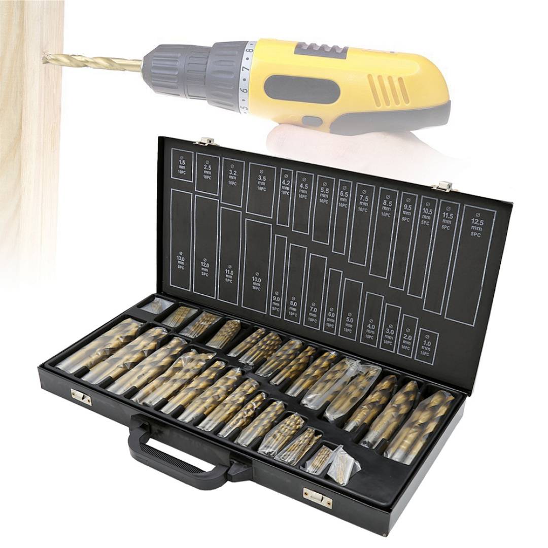 Spiralbohrer 230 tlg Stahlbohrer Metallbohrer 1- 13mm Spiral-Bohrer Holz HSS TITAN Bohrer Set DIN338