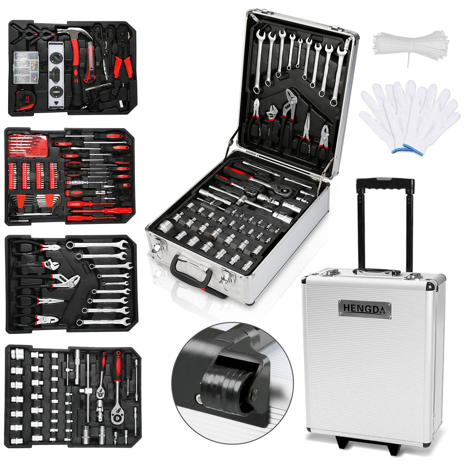 Werkzeugkoffer 1031 tlg. Rollkoffer Werkzeugkiste Wergzeug Set Werkzeugkasten Werkzeugbox Toolbox-Sets Box