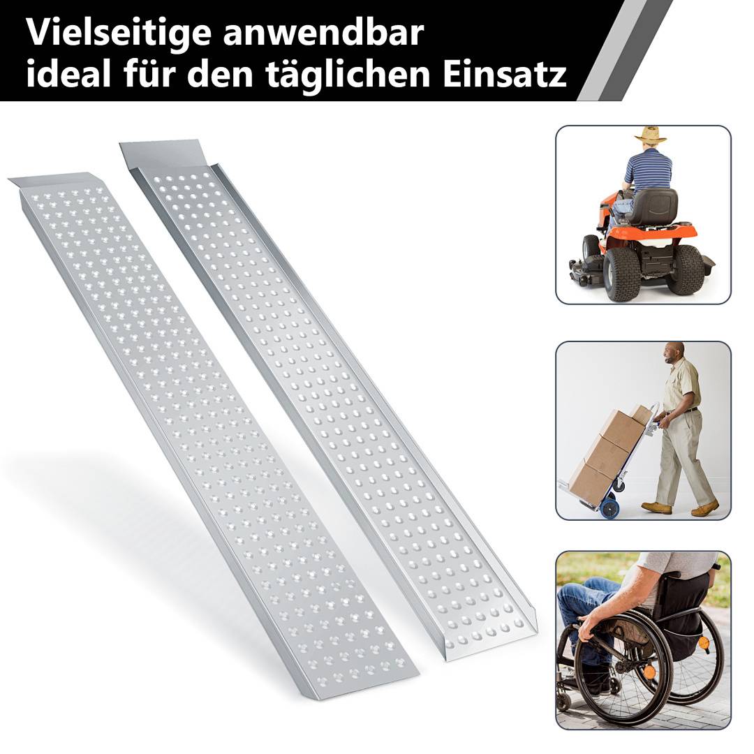 2X Auffahrrampe Auffahrschiene Laderampe Rampe Anhängerrampe Verladeschiene Verladerampe Auffahrrampen Motorradrampe PKW