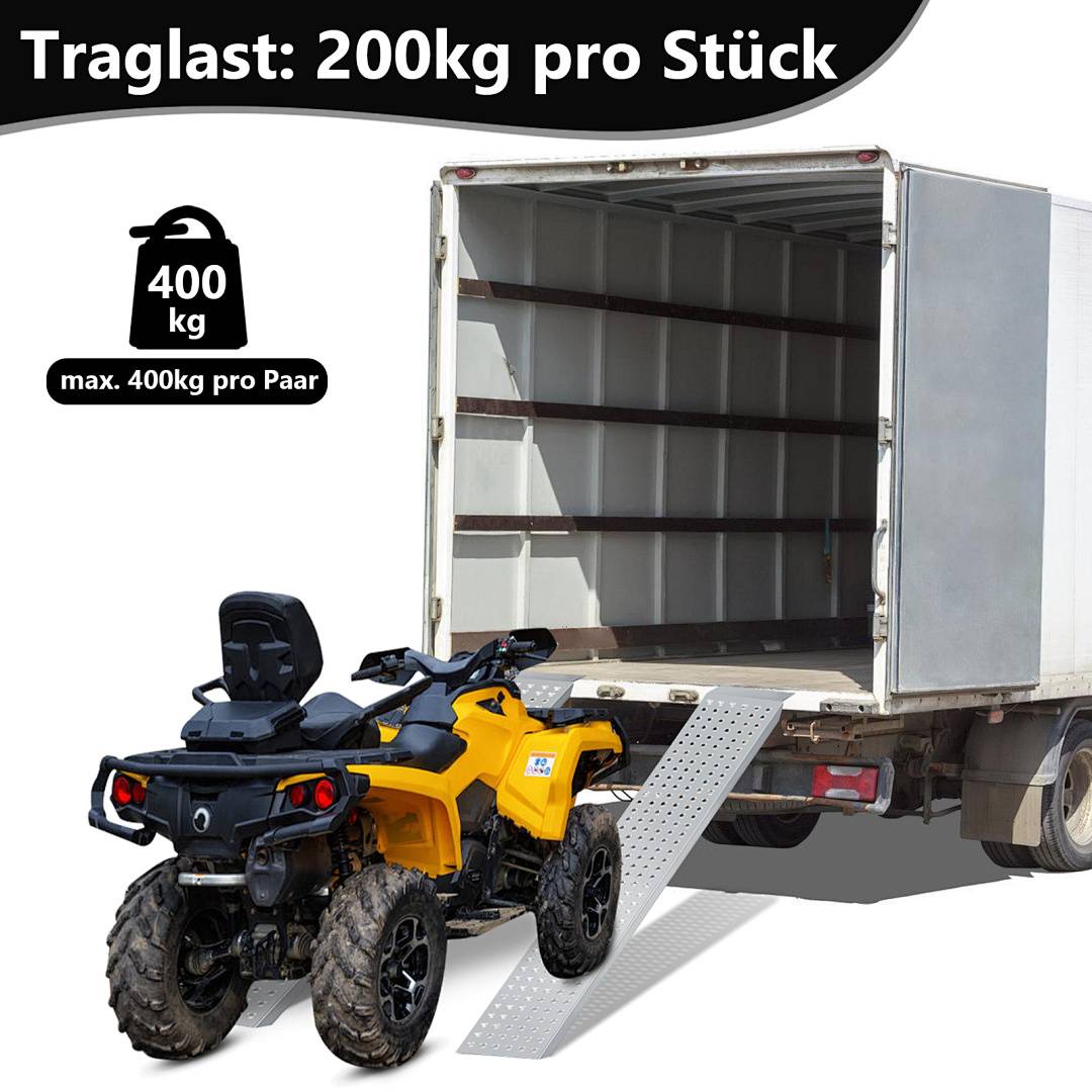 2X Auffahrrampe Auffahrschiene Laderampe Rampe Anhängerrampe Verladeschiene Verladerampe Auffahrrampen Motorradrampe PKW