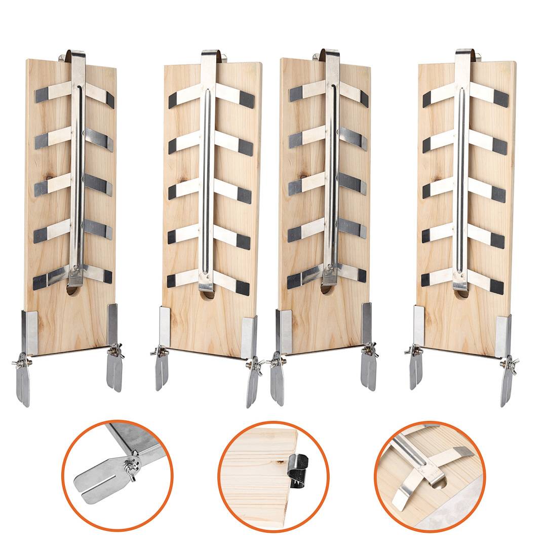 Flammlachsbrett Flammlachsbretter Räucherbrett 4er Set Flammlachs Halterung Zedernholz Edelstahl Holzplatten mit Halterung