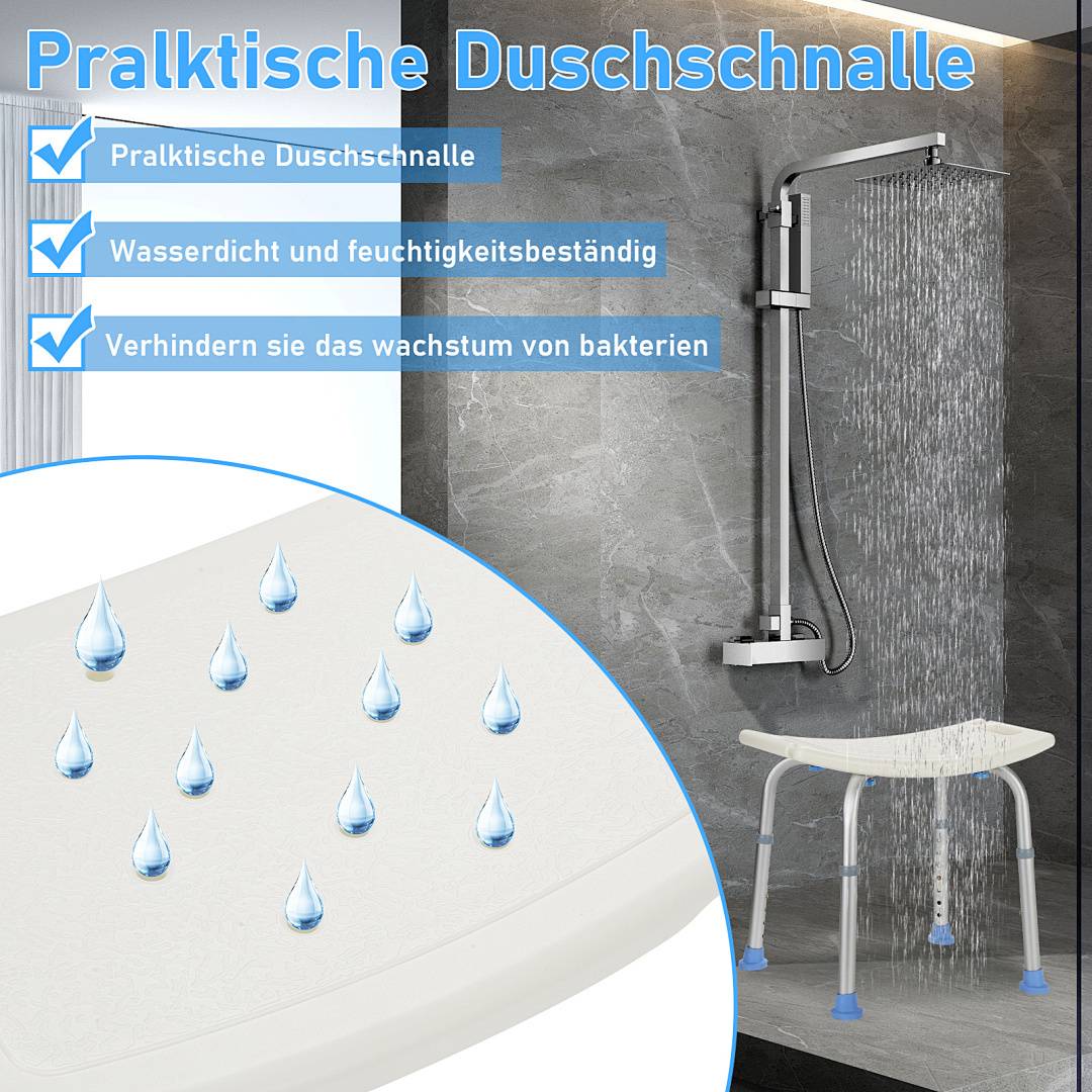 Badhocker Duschhocker höhenverstellbarer Badestuhl Verstellbar Badehilfe Duschstuhl Quadrat Duschsitz