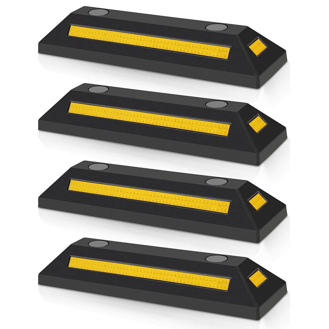 4X Radstopper Parkplatzbegrenzung Garagenstopper Garage Parkhilfe Parkstopper Reifenstopper