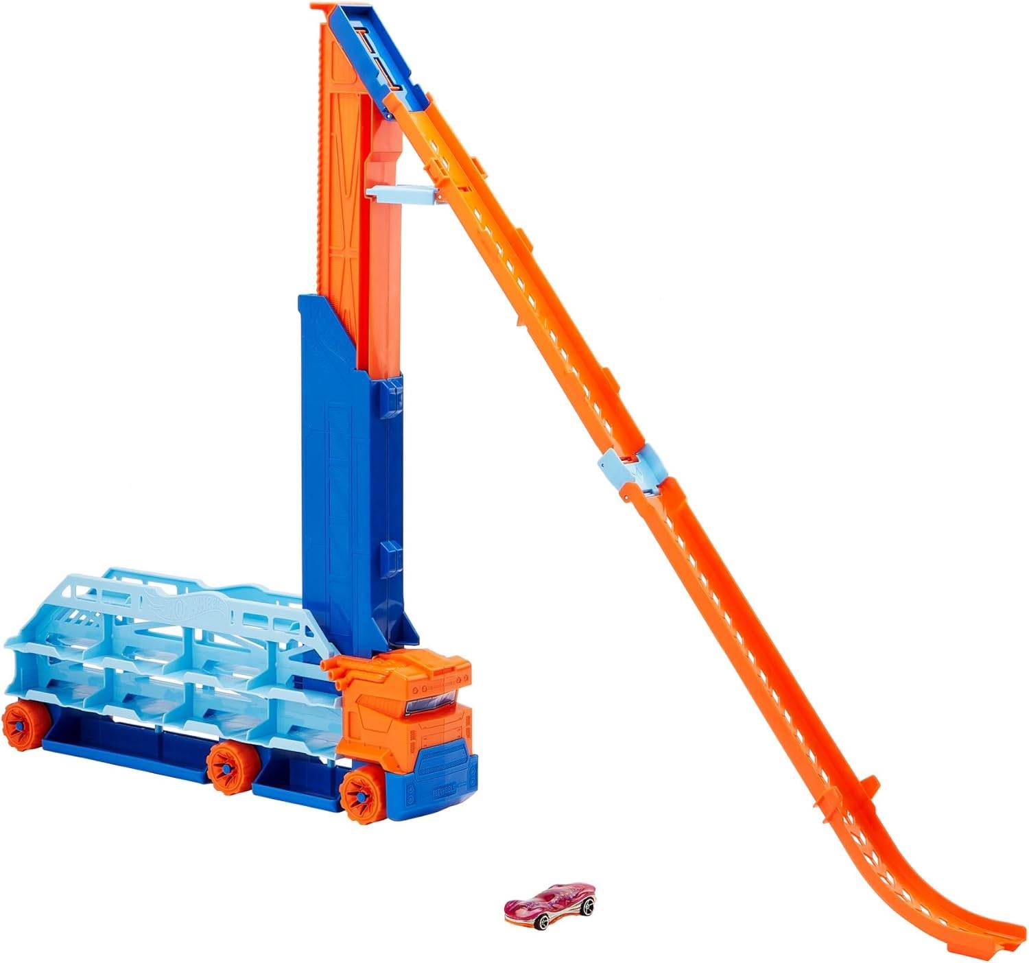HOT WHEELS City Transporter ausfahrbare Abfahrtsrampe für 20 Autos 4+ HDY92