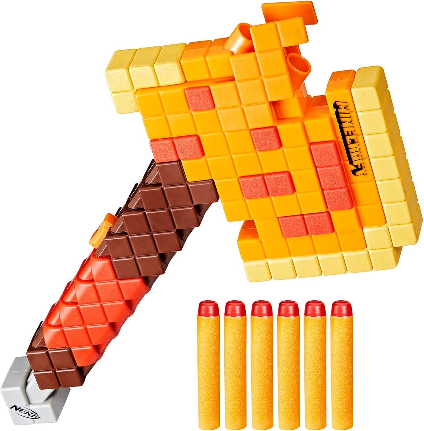 NERF Minecraft Firebrand Dart Blasting Axt 6 Elite Foam Darts ab 3 Jahre