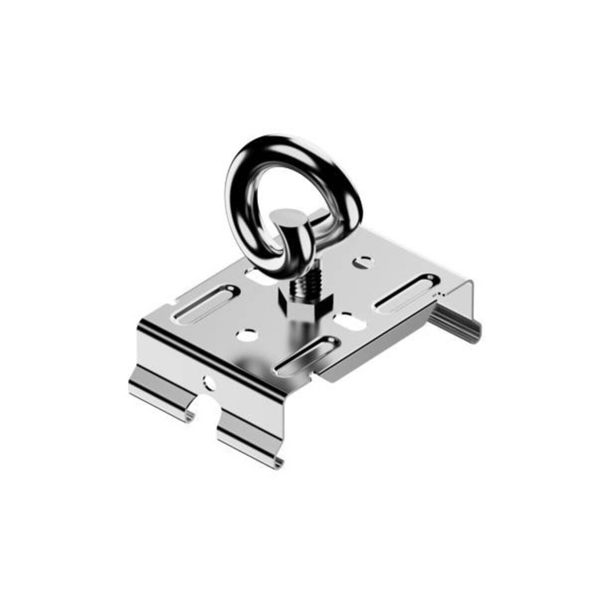 Metallverschlusshebel mit Ringgriff und zentraler Schraube, isoliert auf weißem Hintergrund dargestellt.