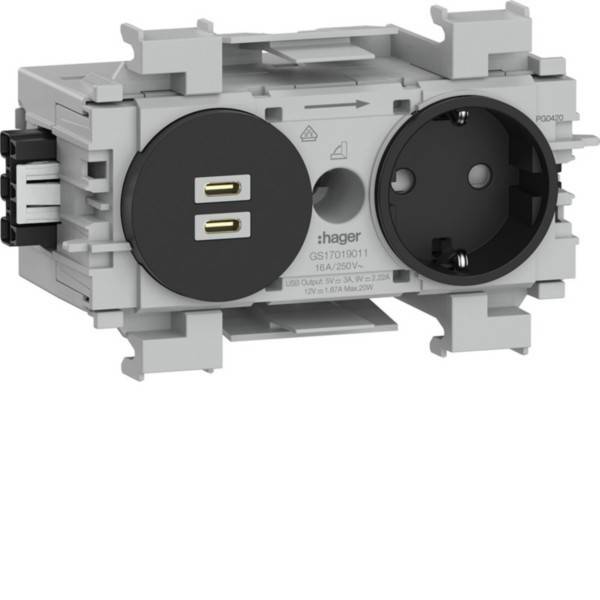 Tehalit Steckdose 1f. + USB C/C GS17019011