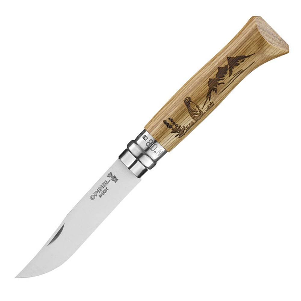 Opinel No 08 Animalia America Taschenmesser - Murmeltier