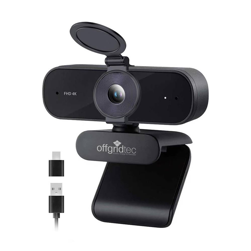 UHD Webcam 4K mit Mikrofon, Autofokus & Privacy-Shutter, USB-A USB-C PC Laptop