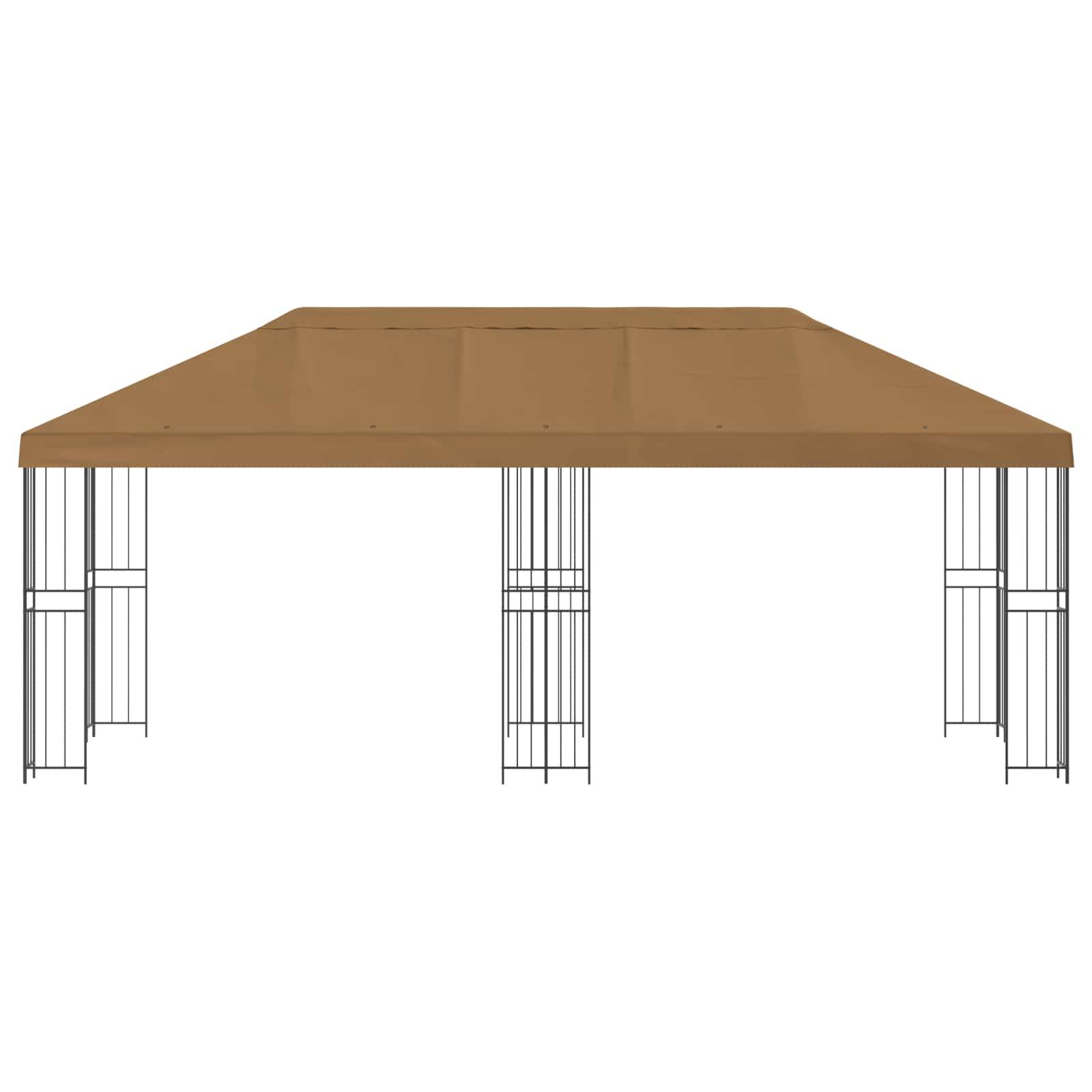 vidaXL Pavillon mit Seitenwänden 6 x 3 m Beige Polyester und Stahl 190