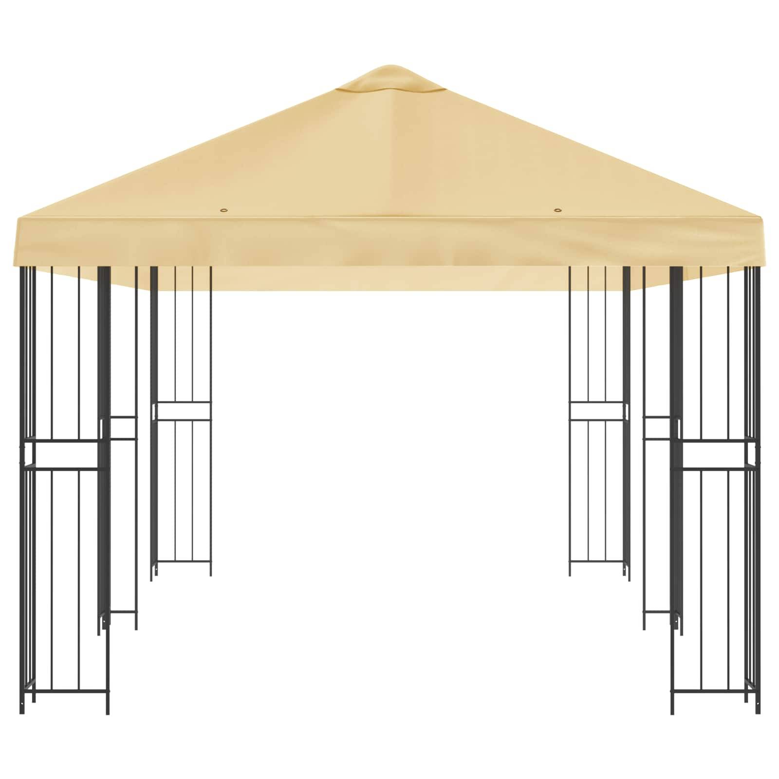 vidaXL Pavillon mit Seitenwänden 6 x 3 m Creme Polyester und Stahl 190