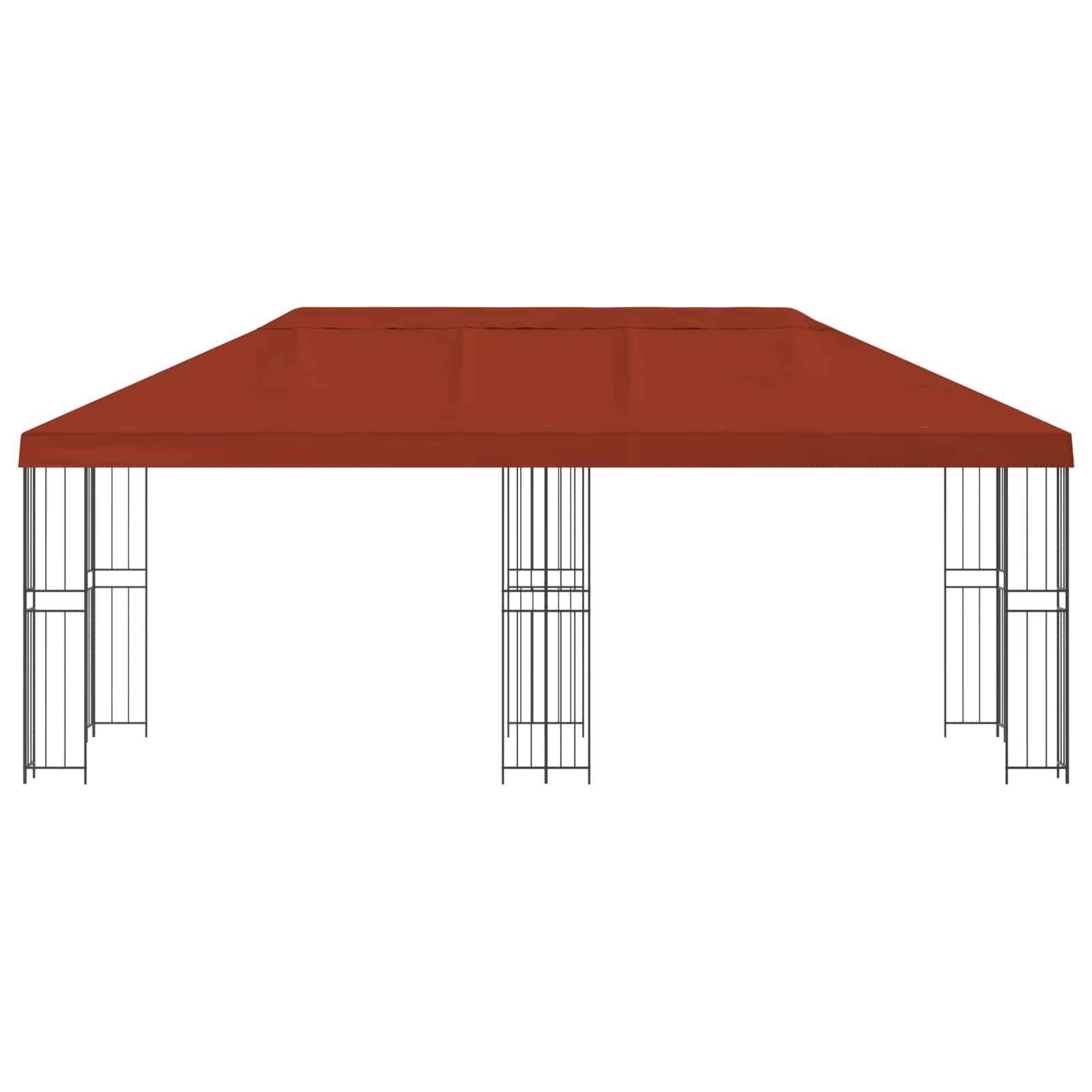 vidaXL Pavillon mit Seitenwänden 6 x 3 m Terrakotta